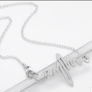 Silver Heartbeat Love Nurse Long Necklace
